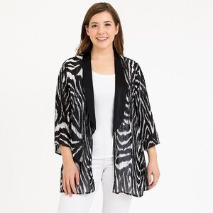 Dennis Basso Zebra Print Kimono Size M